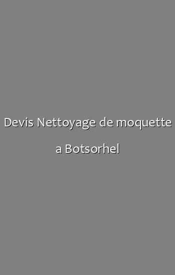 Devis Nettoyage de moquette a Botsorhel