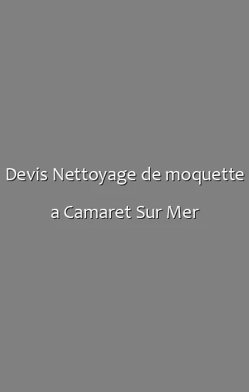 Devis Nettoyage de moquette a Camaret Sur Mer