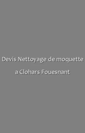 Devis Nettoyage de moquette a Clohars Fouesnant