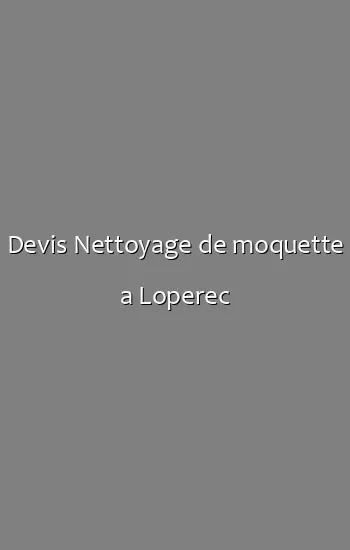 Devis Nettoyage de moquette a Loperec