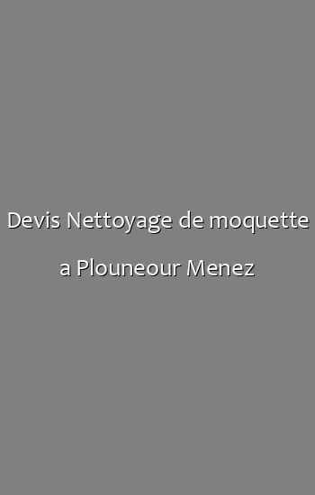 Devis Nettoyage de moquette a Plouneour Menez