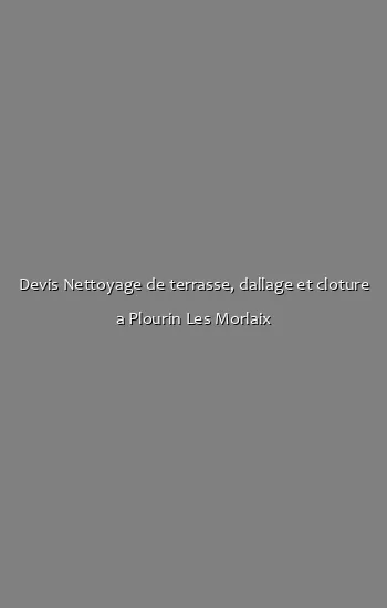 Devis Nettoyage de terrasse, dallage et cloture a Plourin Les Morlaix