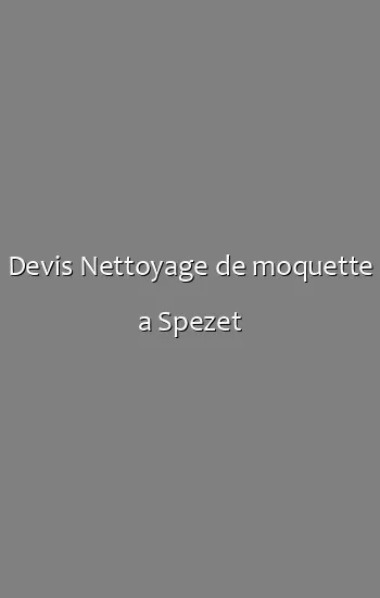 Devis Nettoyage de moquette a Spezet
